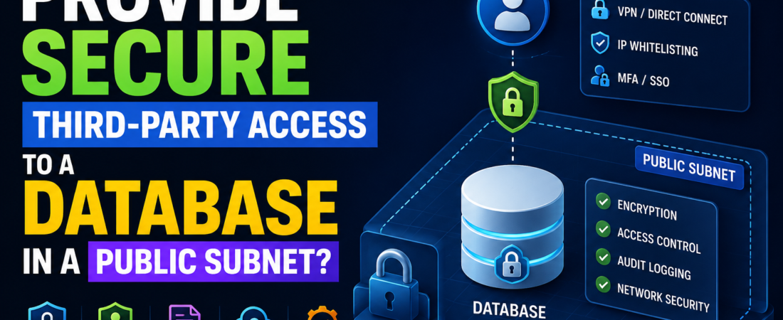 How would you provide secure third-party access to a database in a public subnet?